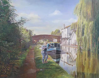 Vrouw die een butty-boot sleept, 2008